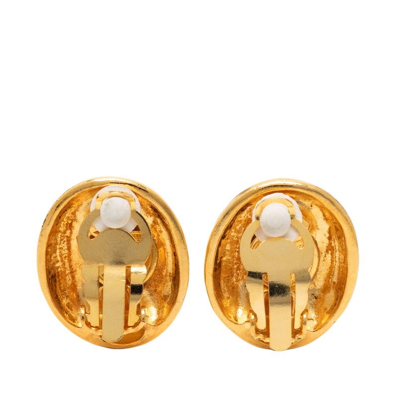 Chanel Mademoiselle Logo Earrings Gold Plated — view 2