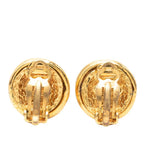 Chanel CC Logo Vintage Round Earrings Gold Plated — view 2