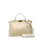 Fendi Peekaboo Large Shoulder Bag 2-Way White Ivory Enamel — view 9