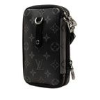 Louis Vuitton Monogram Eclipse Reverse Double Phone Pouch Shoulder Bag Noir — view 2