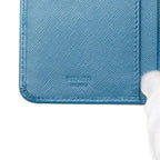 Prada Logo Bifold Wallet Blue Saffiano Leather — view 6