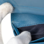 Prada Logo Bifold Wallet Blue Saffiano Leather — view 7