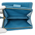 Prada Logo Bifold Wallet Blue Saffiano Leather — view 5