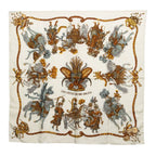 Hermes Carre 90 les Fetes du Roi Soleil Celebration of the Sun King Scarf White