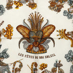 Hermes Carre 90 les Fetes du Roi Soleil Celebration of the Sun King Scarf White — view 3