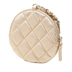 Chanel Camellia Quilted Coin Purse Gold Lambskin — view 2