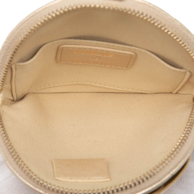 Chanel Camellia Quilted Coin Purse Gold Lambskin — view 4