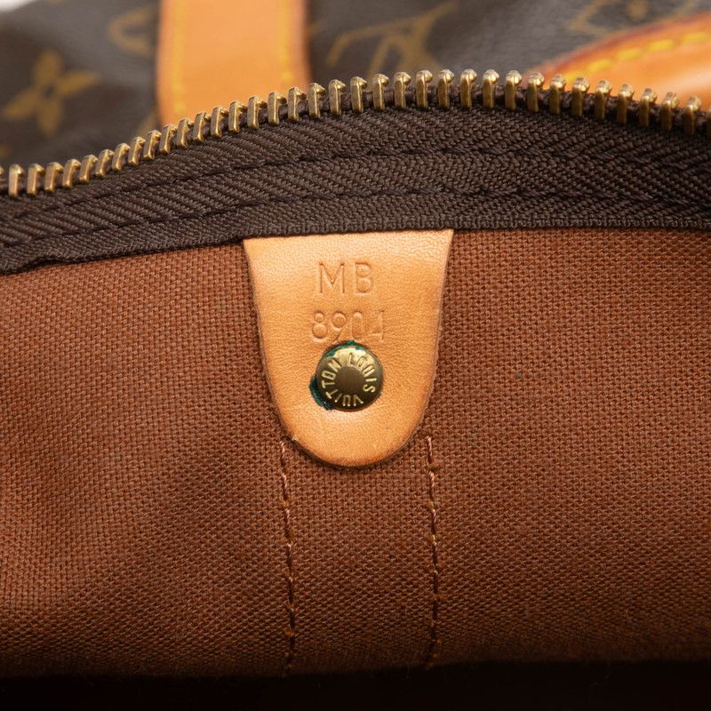 Louis Vuitton Monogram Keepall 50 Boston Bag Brown Leather — view 6