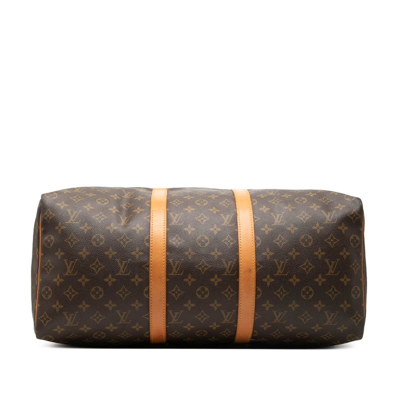 Louis Vuitton Monogram Keepall 50 Boston Bag Brown Leather — view 3