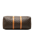 Louis Vuitton Monogram Keepall 50 Boston Bag Brown Leather — view 3