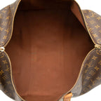 Louis Vuitton Monogram Keepall 50 Boston Bag Brown Leather — view 4