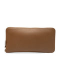 Hermes Azap Long Silk in Zip Around Wallet Brown Silver Veau