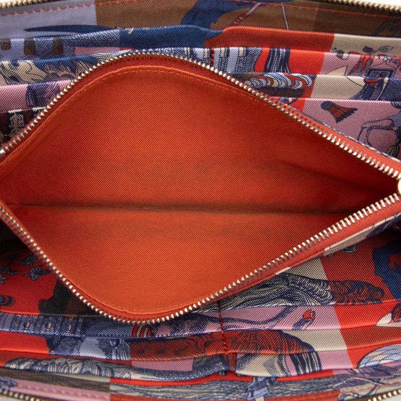 Hermes Azap Long Silk in Zip Around Wallet Brown Silver Veau — view 4