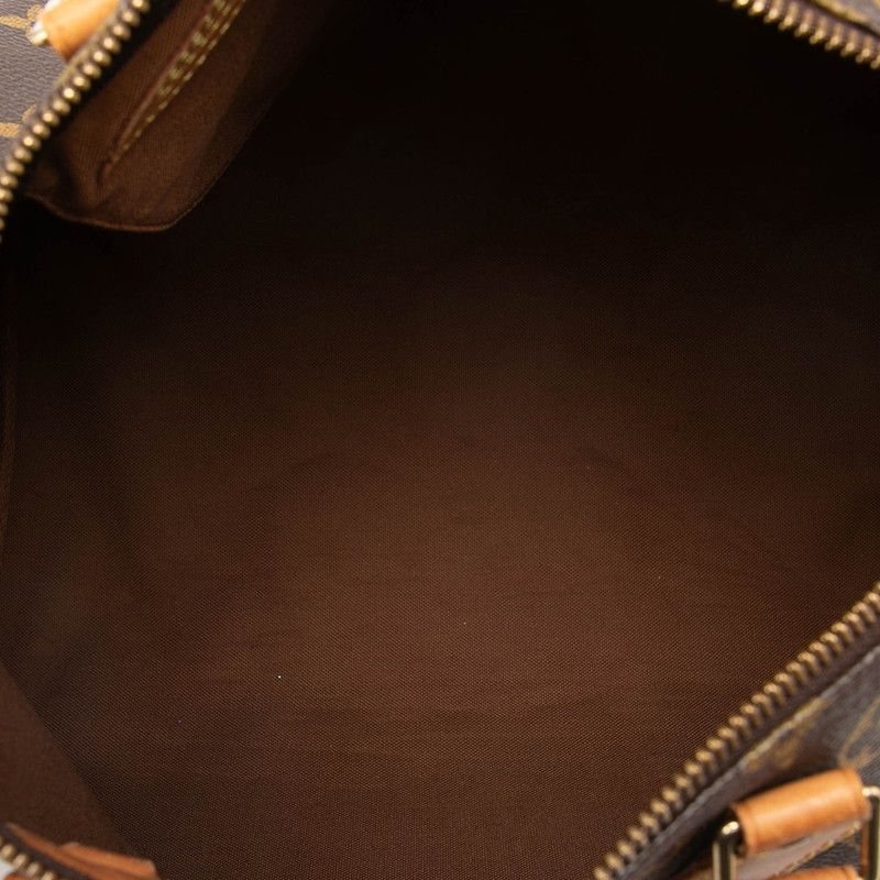 Louis Vuitton Monogram Speedy 30 Mini Boston Bag Brown Leather — view 4