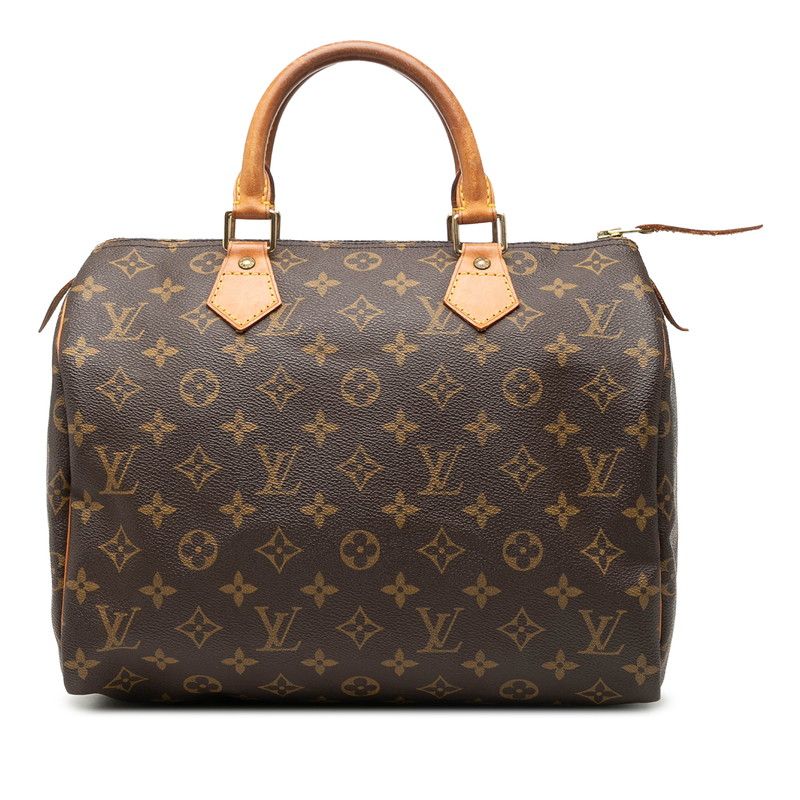 Louis Vuitton Monogram Speedy 30 Mini Boston Bag Brown Leather