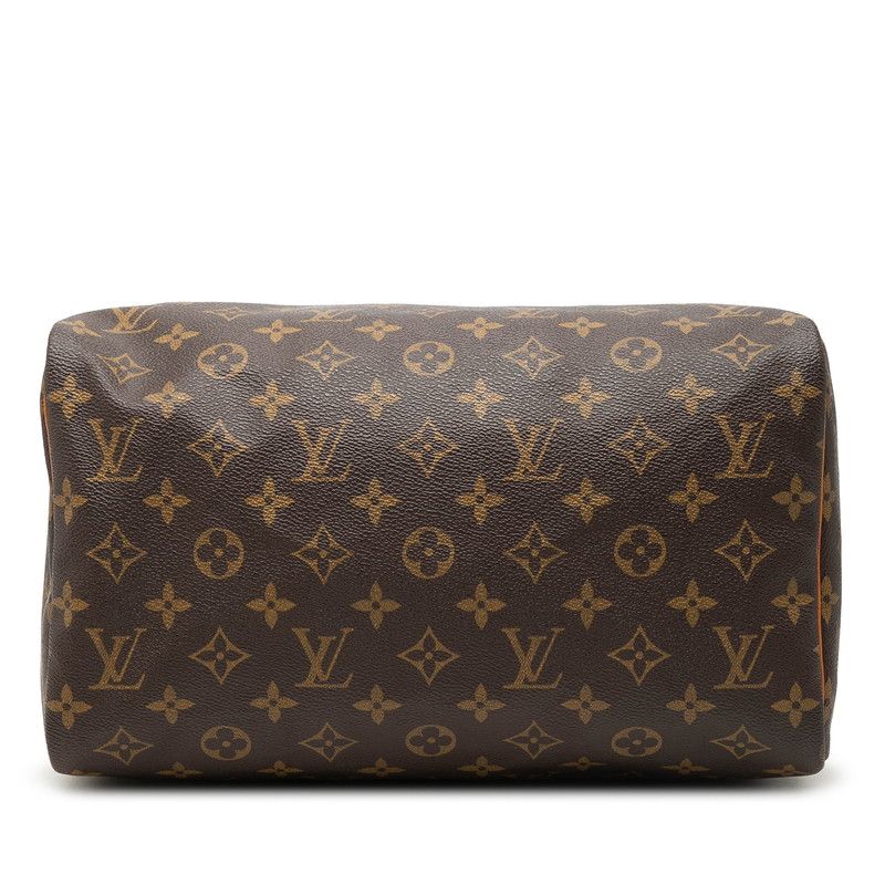Louis Vuitton Monogram Speedy 30 Mini Boston Bag Brown Leather — view 3