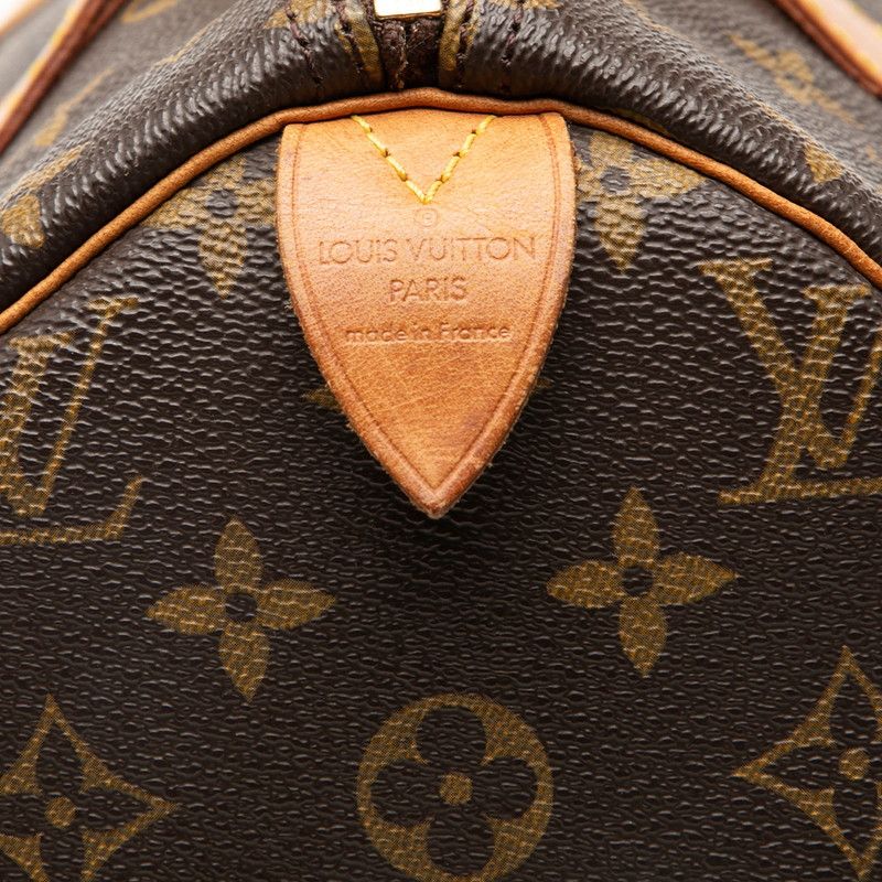 Louis Vuitton Monogram Speedy 30 Mini Boston Bag Brown Leather — view 5