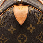 Louis Vuitton Monogram Speedy 30 Mini Boston Bag Brown Leather — view 5