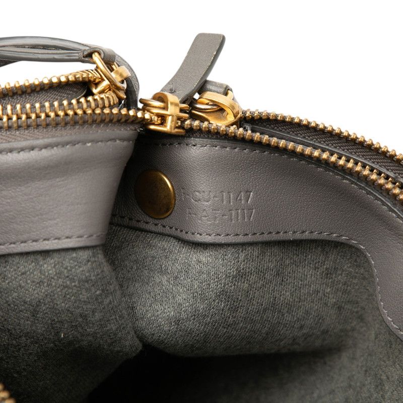 Celine Trio Crossbody Shoulder Bag Gray Leather — view 6