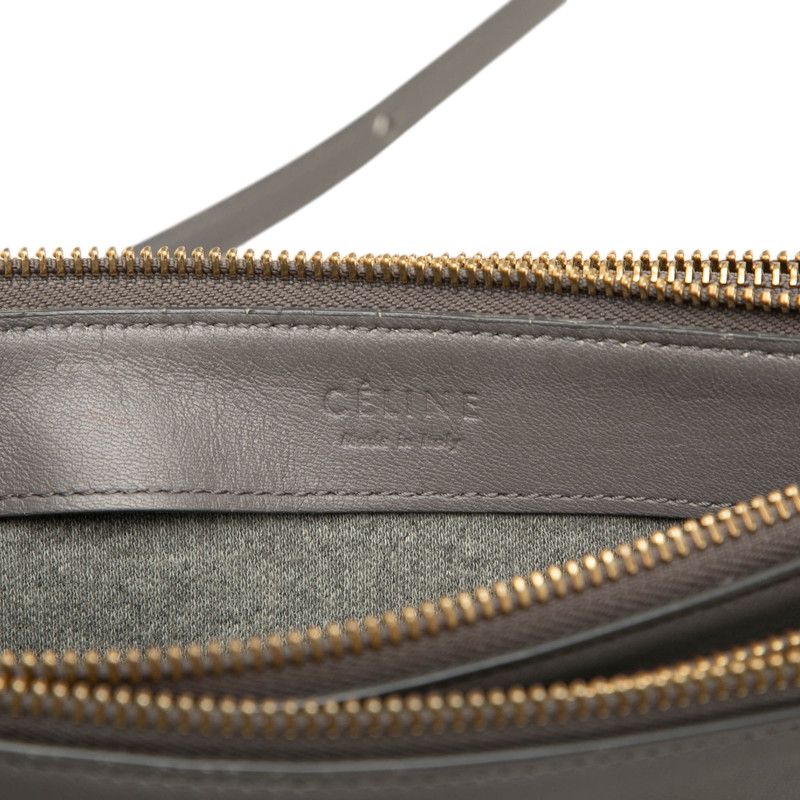 Celine Trio Crossbody Shoulder Bag Gray Leather — view 5