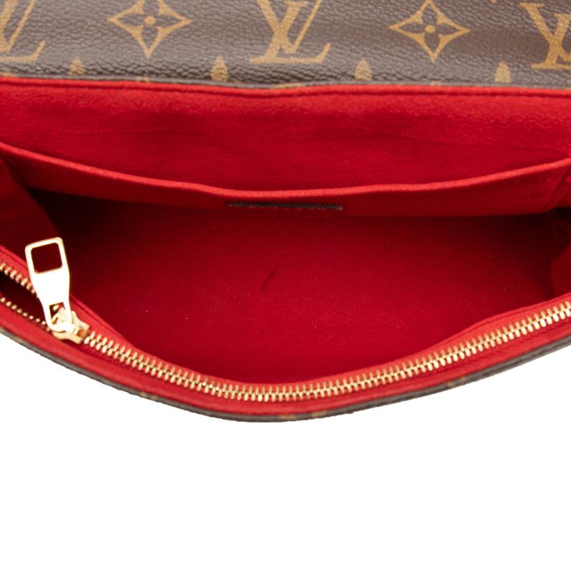 Louis Vuitton Monogram Saint Placide Chain Shoulder Bag Brown Cerise Red Leather — view 4