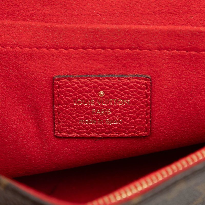 Louis Vuitton Monogram Saint Placide Chain Shoulder Bag Brown Cerise Red Leather — view 5