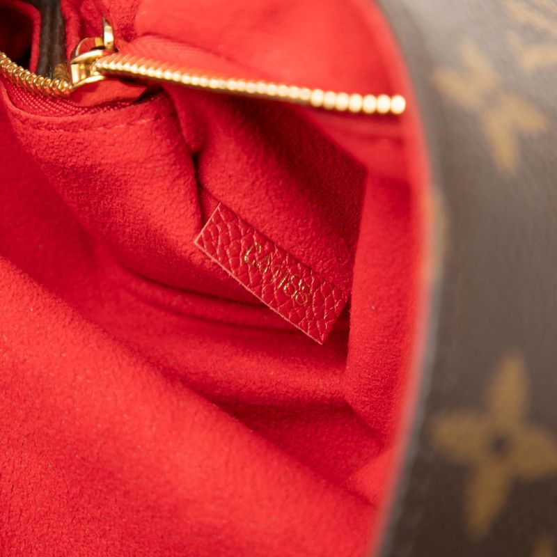 Louis Vuitton Monogram Saint Placide Chain Shoulder Bag Brown Cerise Red Leather — view 6