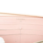 Chanel CC Logo Zip Around Wallet Pink Caviar Leather — view 5