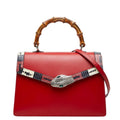Gucci Bamboo Coral Snake Lilith 2-Way Shoulder Bag Red Leather