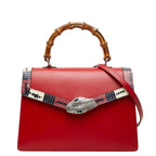 Gucci Bamboo Coral Snake Lilith 2-Way Shoulder Bag Red Leather