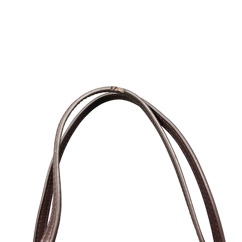 Louis Vuitton Damier Neverfull MM Shoulder Bag Tote Brown Leather — view 4