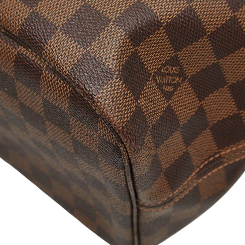 Louis Vuitton Damier Neverfull MM Shoulder Bag Tote Brown Leather — view 7