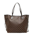 Louis Vuitton Damier Neverfull MM Shoulder Bag Tote Brown Leather