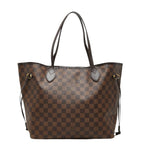 Louis Vuitton Damier Neverfull MM Shoulder Bag Tote Brown Leather