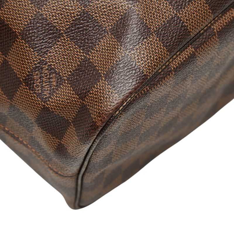 Louis Vuitton Damier Neverfull MM Shoulder Bag Tote Brown Leather — view 8