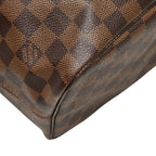 Louis Vuitton Damier Neverfull MM Shoulder Bag Tote Brown Leather — view 8