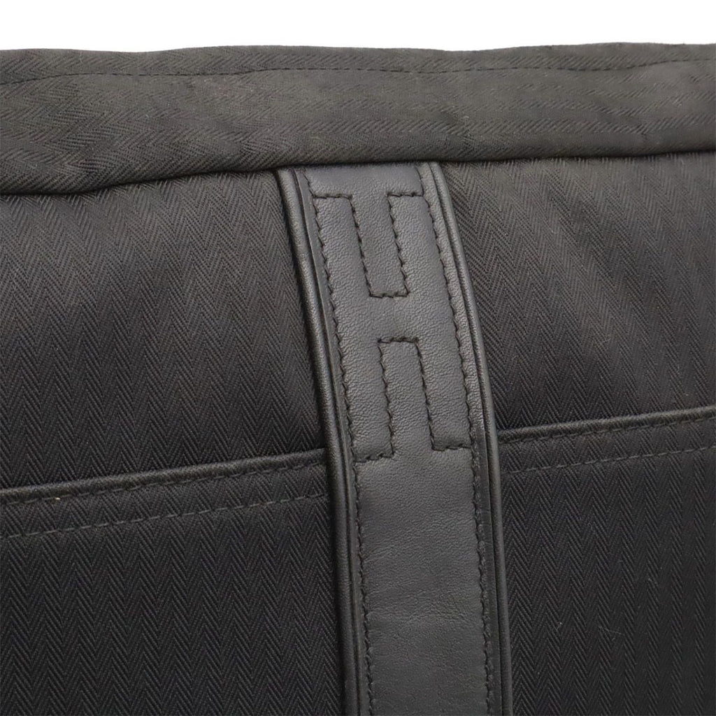 Hermes Acapulco Besace MM Shoulder Bag Crossbody Nylon Leather Black — view 8