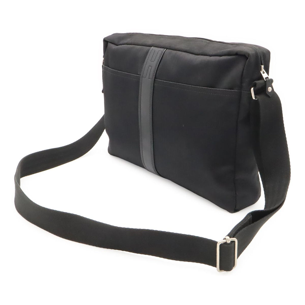 Hermes Acapulco Besace MM Shoulder Bag Crossbody Nylon Leather Black — view 2