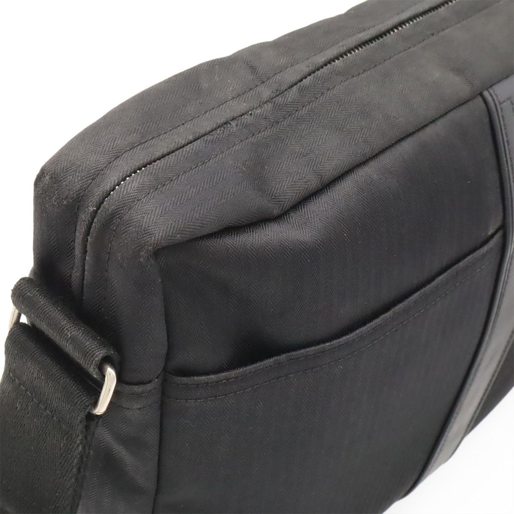 Hermes Acapulco Besace MM Shoulder Bag Crossbody Nylon Leather Black — view 4