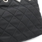 Prada Tessuto Triangle Logo Chain Shoulder Bag 2-Way Quilted Nylon Nero Black — view 9