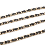 Chanel Logo Tweed Chain Shoulder Pouch Pochette Vinyl Leather Clear Black Gold — view 4