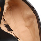 Gucci GG Marmont Chain Shoulder Bag Pochette Heart Quilted Leather Black Gold — view 7