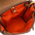 Hermes Herbag TPM Shoulder Bag Pochette Canvas Leather Orange Red Dark Brown — view 8