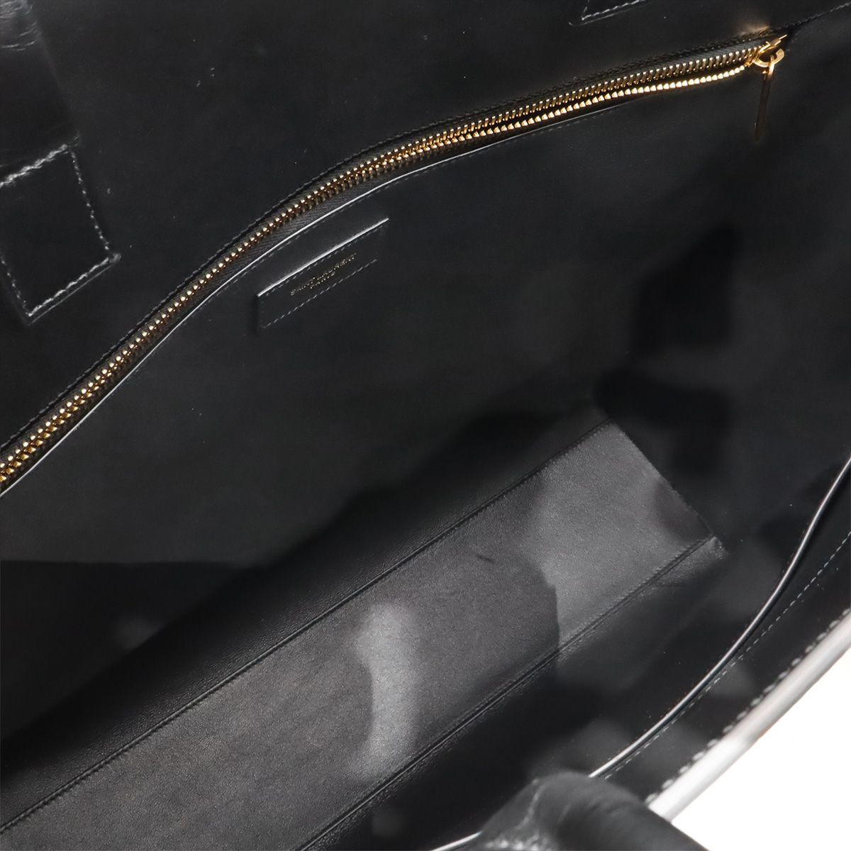 Saint Laurent Paris YSL Manhattan S Tote Leather Black Gold — view 5