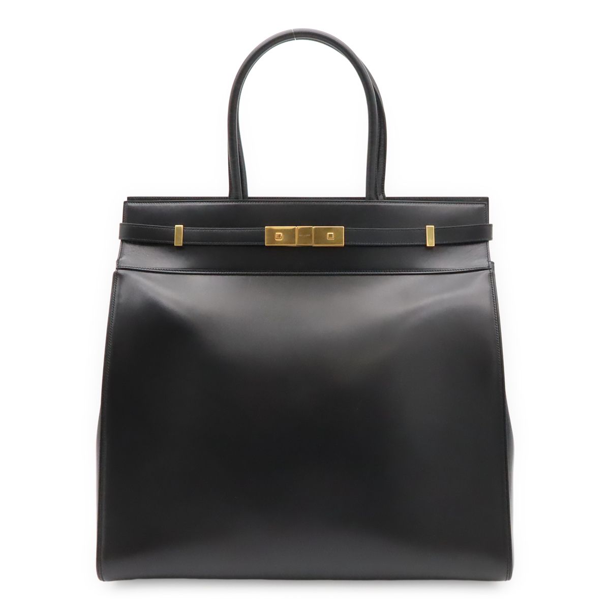 Saint Laurent Paris YSL Manhattan S Tote Leather Black Gold