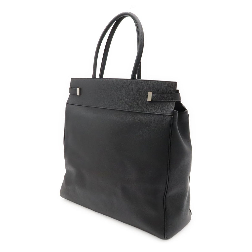 Saint Laurent Paris YSL Manhattan S Tote Leather Black Silver — view 2