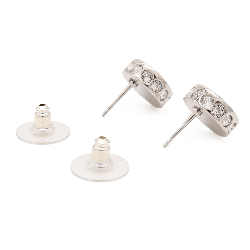 Chanel CC Logo Stud Earrings Round — view 3