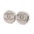 Chanel CC Logo Stud Earrings Round