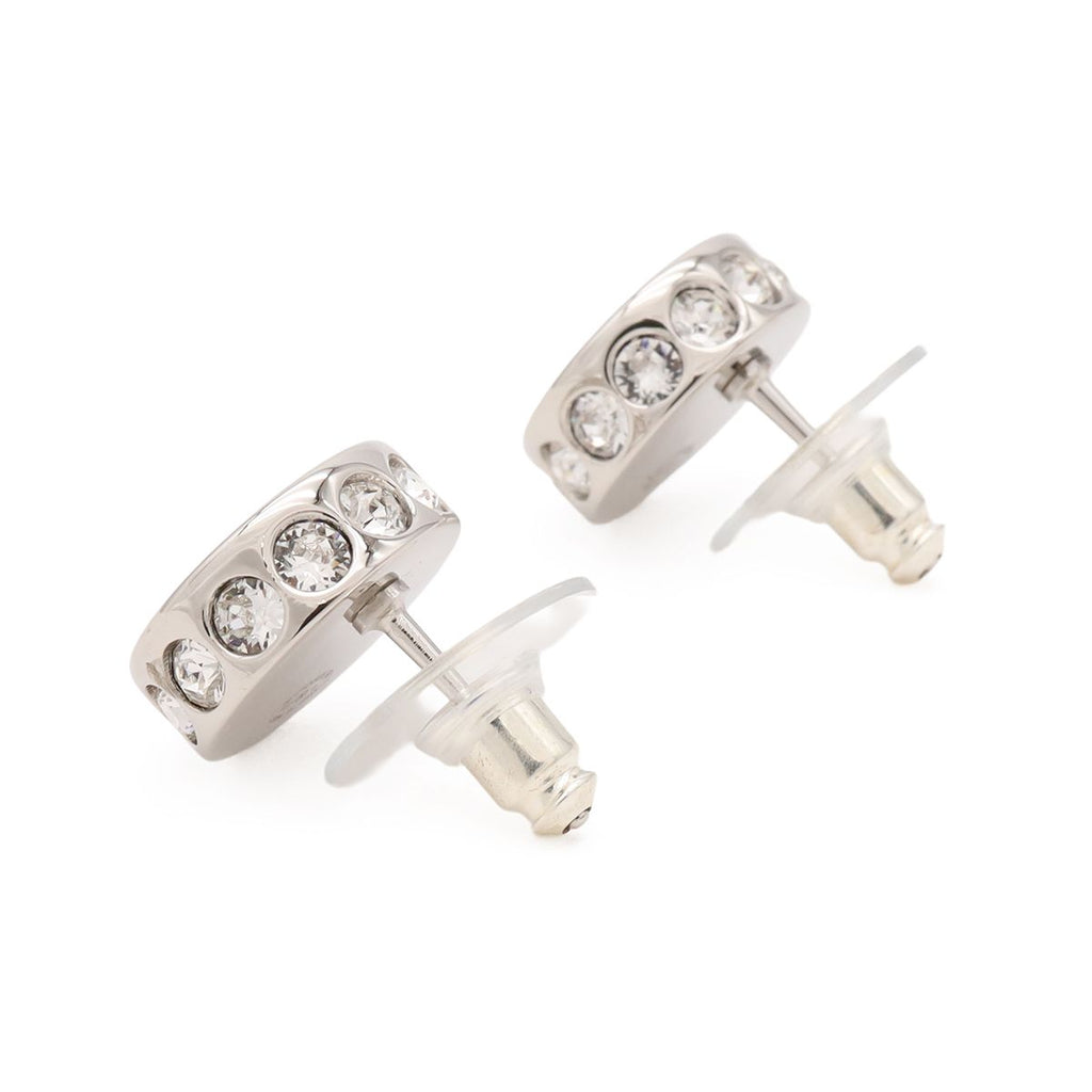 Chanel CC Logo Stud Earrings Round — view 2