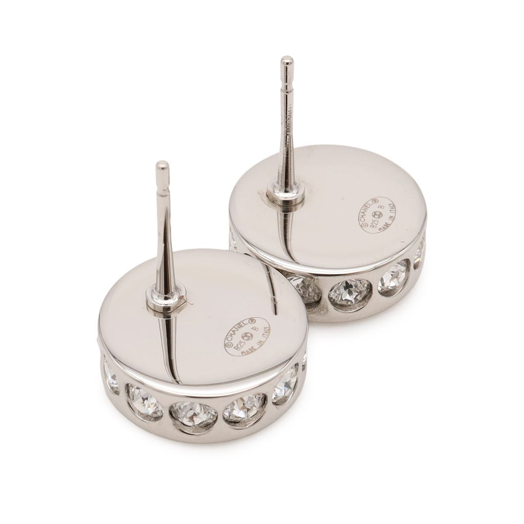 Chanel CC Logo Stud Earrings Round — view 5